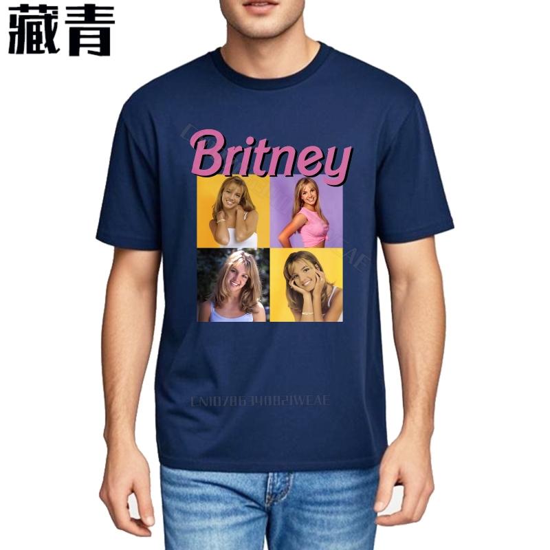 T Shirt Unisex Cotton Solid Color Tshirt Britney Spears Photo Collage Design Short sleeve Cotton Tshirt Classic Soft Cotton