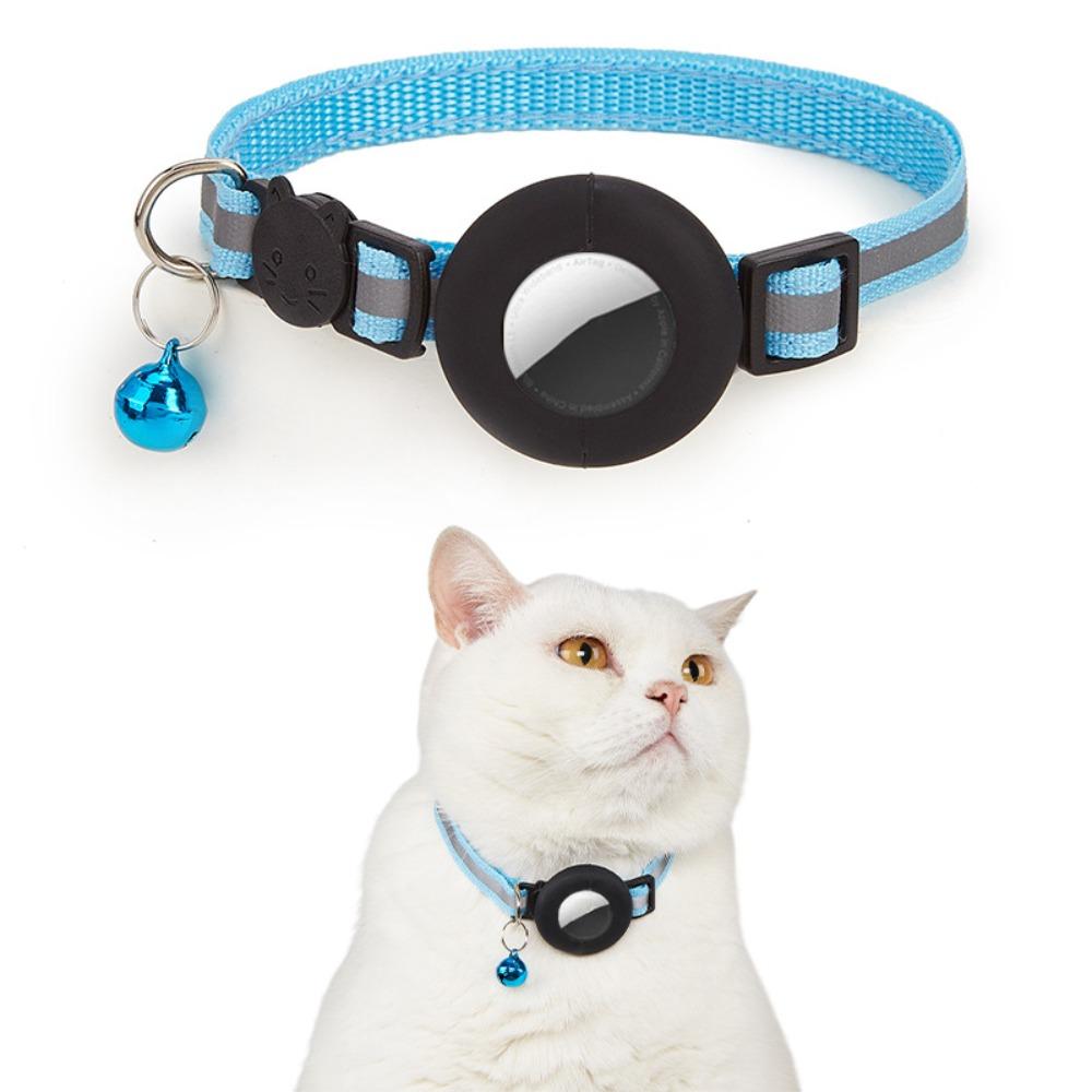 Detachable Bell Cat Collar with Reflective Strip Pet Tracker Accessories Pet Collar for AirTag