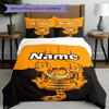 Set copripiumino 3 pezzi (1*Copripiumino + 2*Federe, Senza Nucleo), Set Biancheria da Letto Personalizzato con Nome e Motivo Garfield, Regalo per Arredamento Camera da Letto