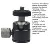 Mini Ball Head for GoPro for Osmo 360° Rotatable Aluminum Alloy 1/4 Screw LED Video Light Phone DSLR Camera Monopod Tripod Head