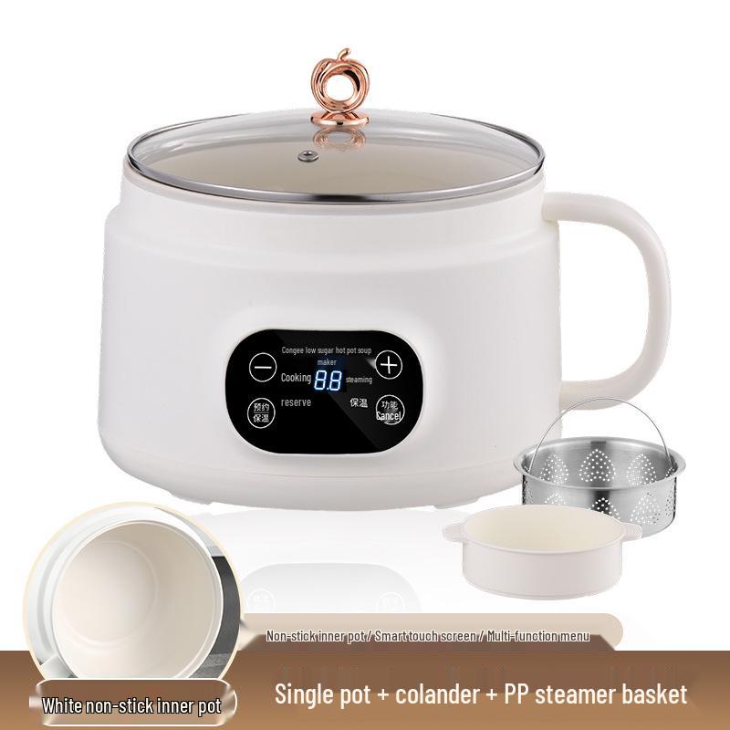 Smart Ceramic Glaze Rice Cooker: Multi-functional Large Capacity Steamer & Fryer with Double Layer Design.