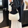2025 New Baiqiao Cream Same Shoulder Bag Underarm Bag Women's Niche Cloud Bubble Light Luxury Texture Versatile