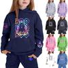 Kids Halloween Print Sweatshirt and Pants Set for Boys Girls Costume Outfit