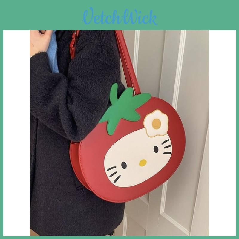 Tomato Hello Kitty Tote Bag For Women And Men With Padded Shoulder Straps And Storage Functionality
