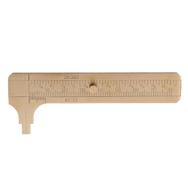Sliding Vernier Caliper Brass Gauge Vernier Caliper Ruler Measuring Tool Pocket 1 жёлтый