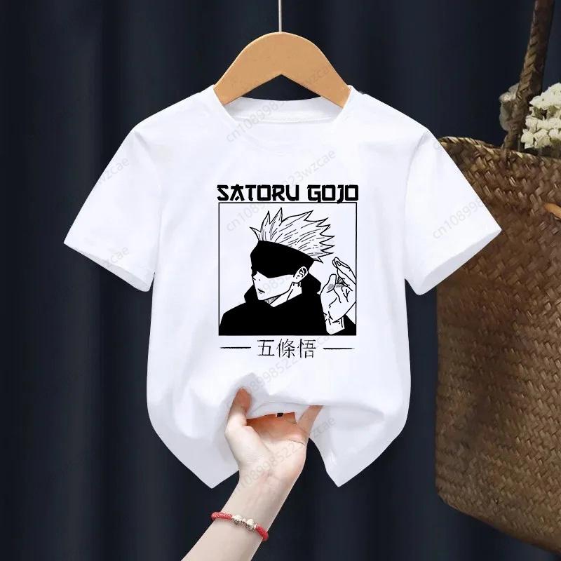 Jujutsu Kaisen Gojo Satoru Anime Potisk Tričko Chlapecká Trička Dětské Tričko s Krátkým Rukávem Potištěná Dětská Trička Dětské Oblečení