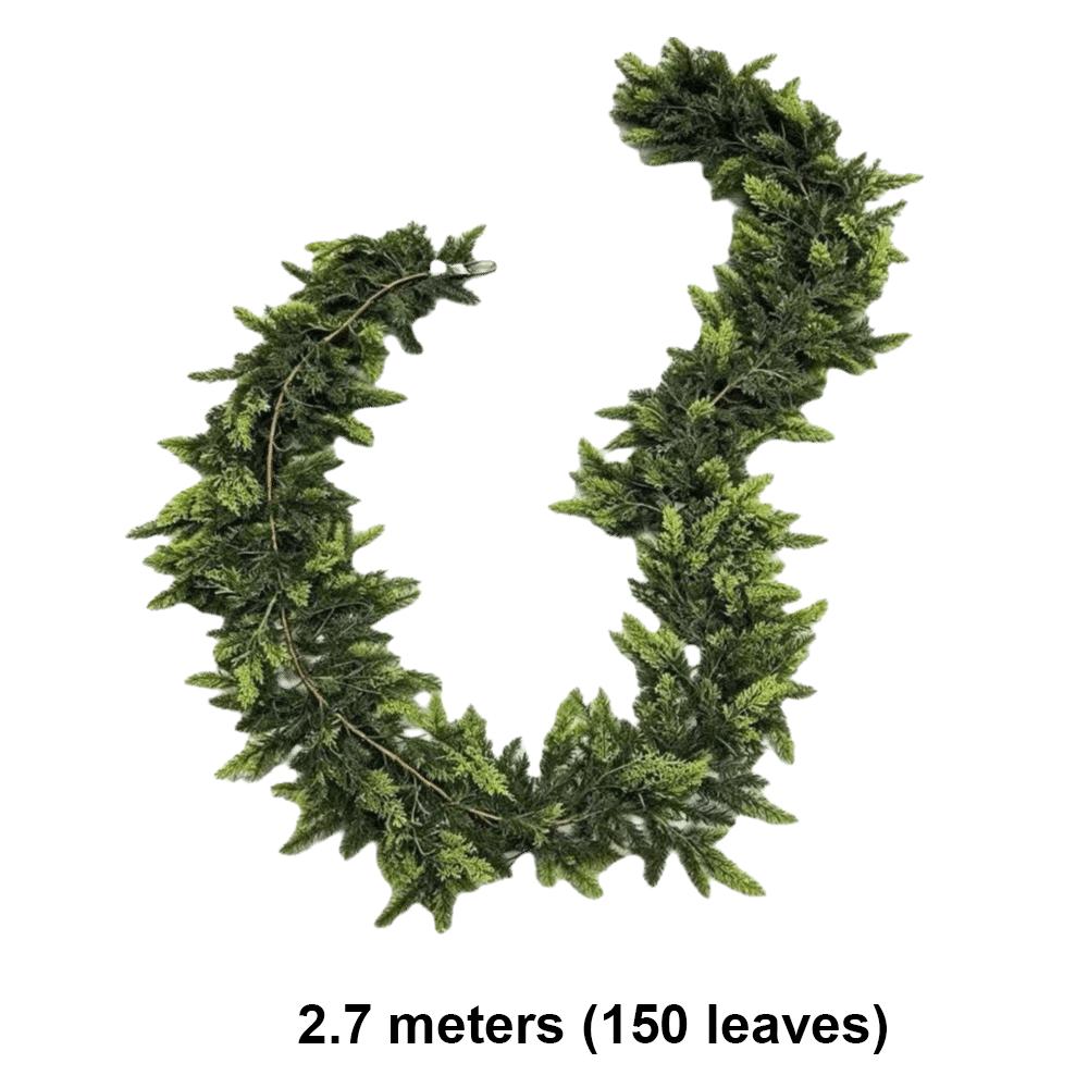 Real Touch Realisticl Green Garland Pine Needles Artificial Pine Tree Decor Outdoor