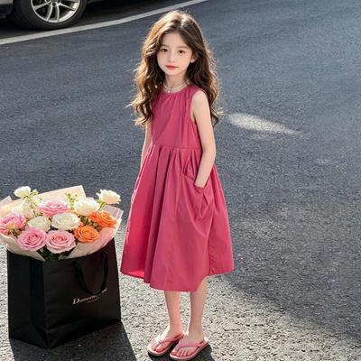 2026 Ärmelloses Sommerkleid im koreanischen Stil für Mädchen - Einfarbiges Tanktop