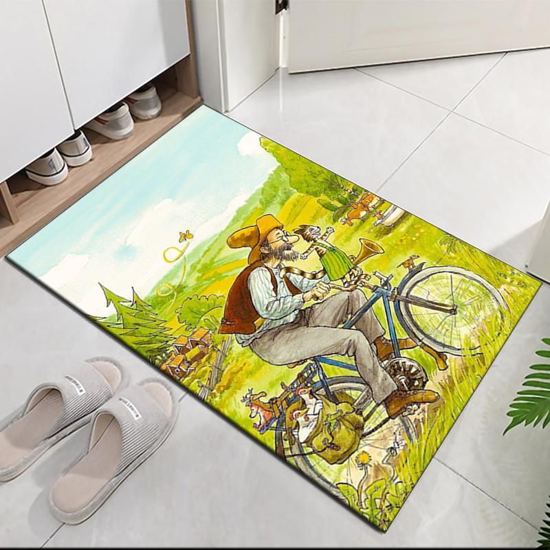 Pettson and Findus Printed Carpet, for Office Chair Living Room Bedroom Kitchen Room Decor Gifts.
