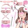 SM Goods Restraints for Women Set Erotic and Humiliating Gag Shackles SM Play Collar Shackles Leg Shackles Eye Mask Adjustable Sex Toy Adult Goods