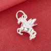 S925 Sterling Silver 3D Galloping Horse Pendant for DIY Jewelry and Charm Accessories