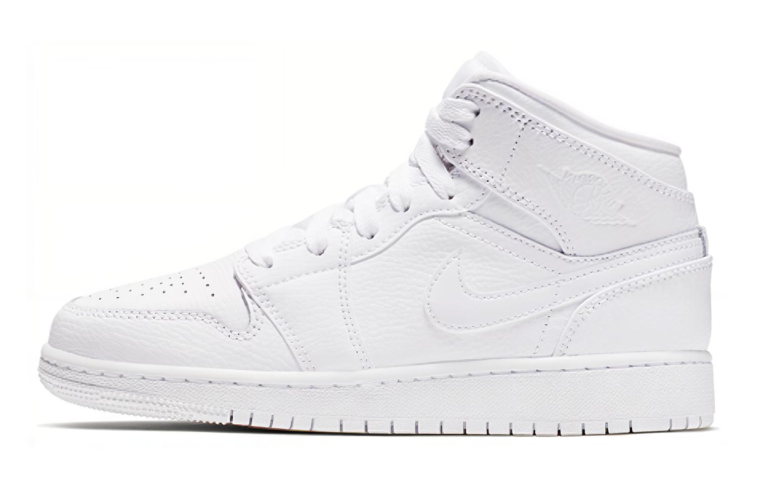 Jordan 1 Mid Triple Белый (2019) (GS) 38.5
