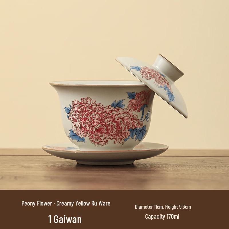 Peony Ru Kiln Gaiwan
