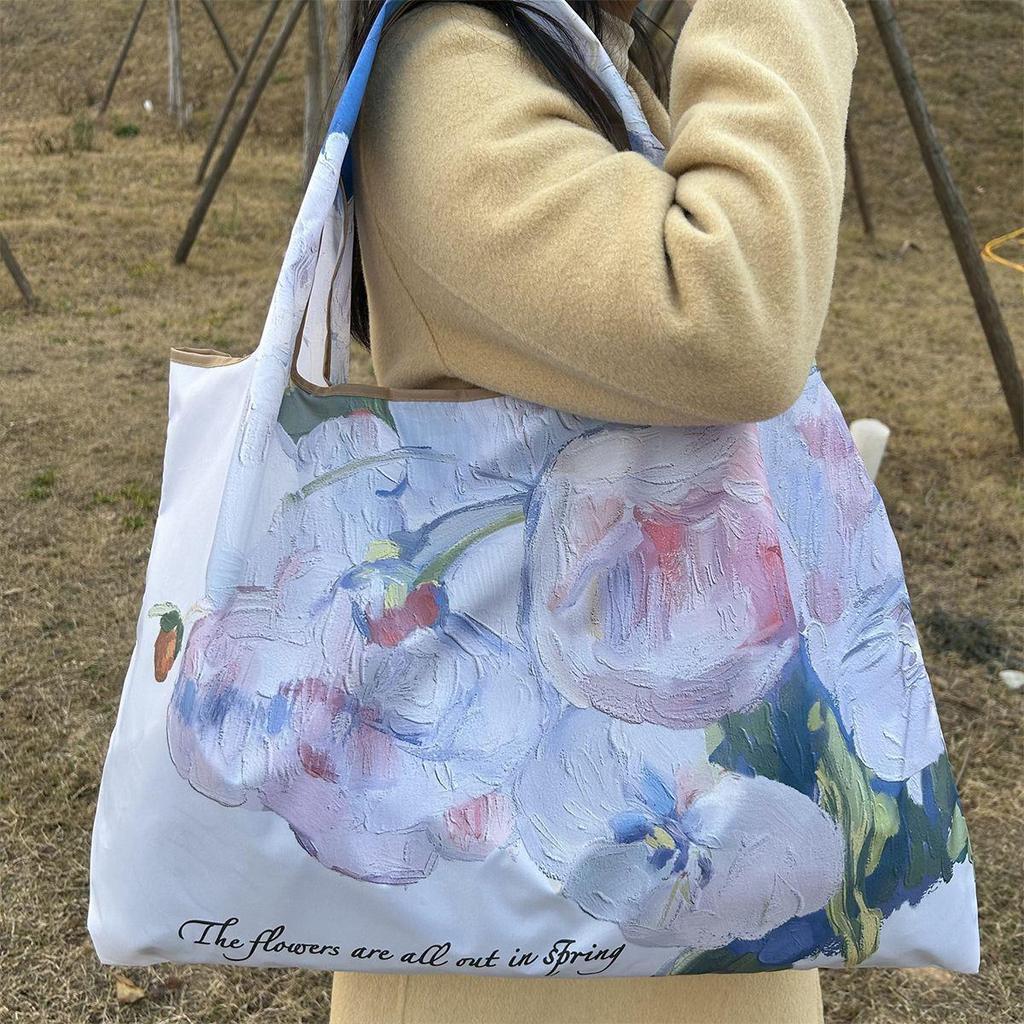 Borsa Tote da Viaggio Pieghevole Ecologica con Cartoni Animati - Borsa da Shopping a Spalla Singola di Grande Capacità per Donne
