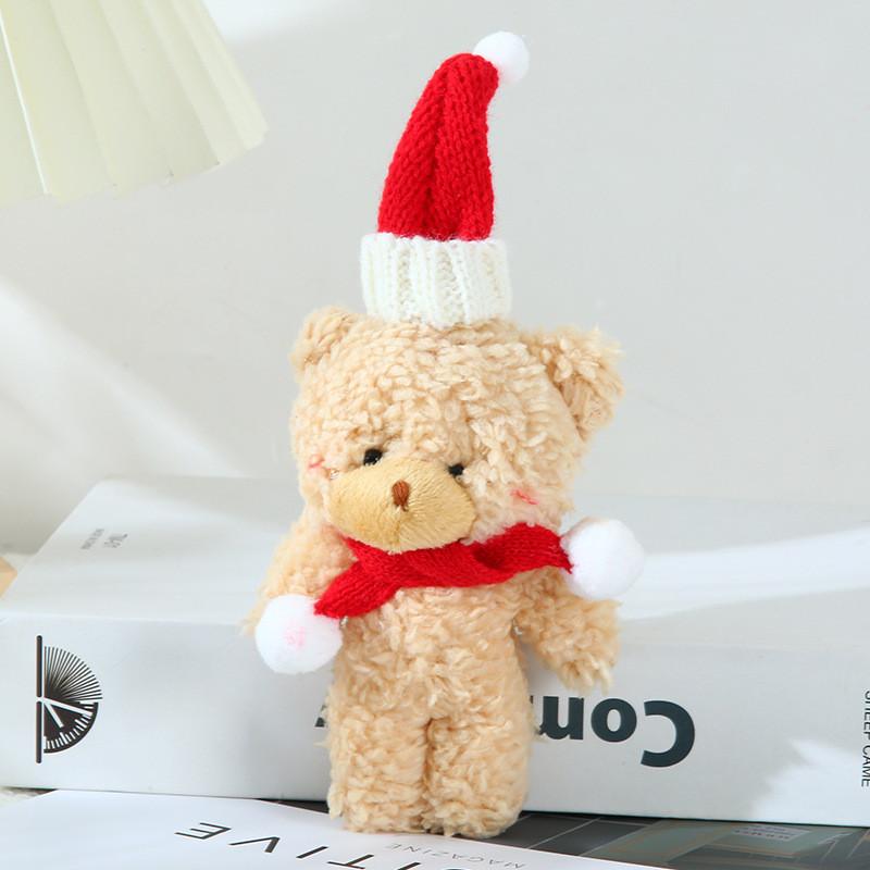 Adorable Plush Christmas Bear Pendant With Colorful Scarves And Hats Perfect For Holiday Decor
