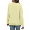 Lightweight Warm Women Casual Sweatshirt Long Sleeve V Neck Pullover With Pockets Fashion Color