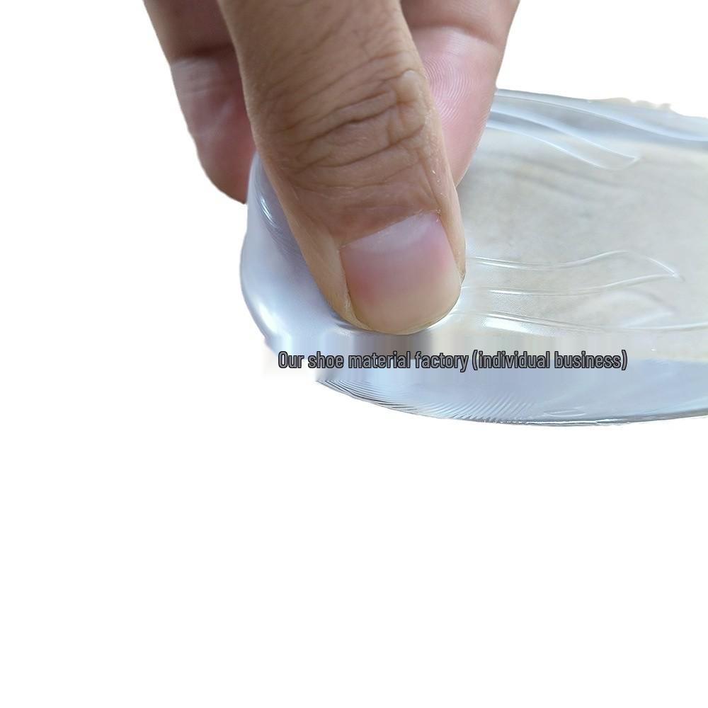 U-Shaped Silicone Height Boost Pads: Transparent, Anti-Slip, Shock-Absorbing Heel Insoles for Sports