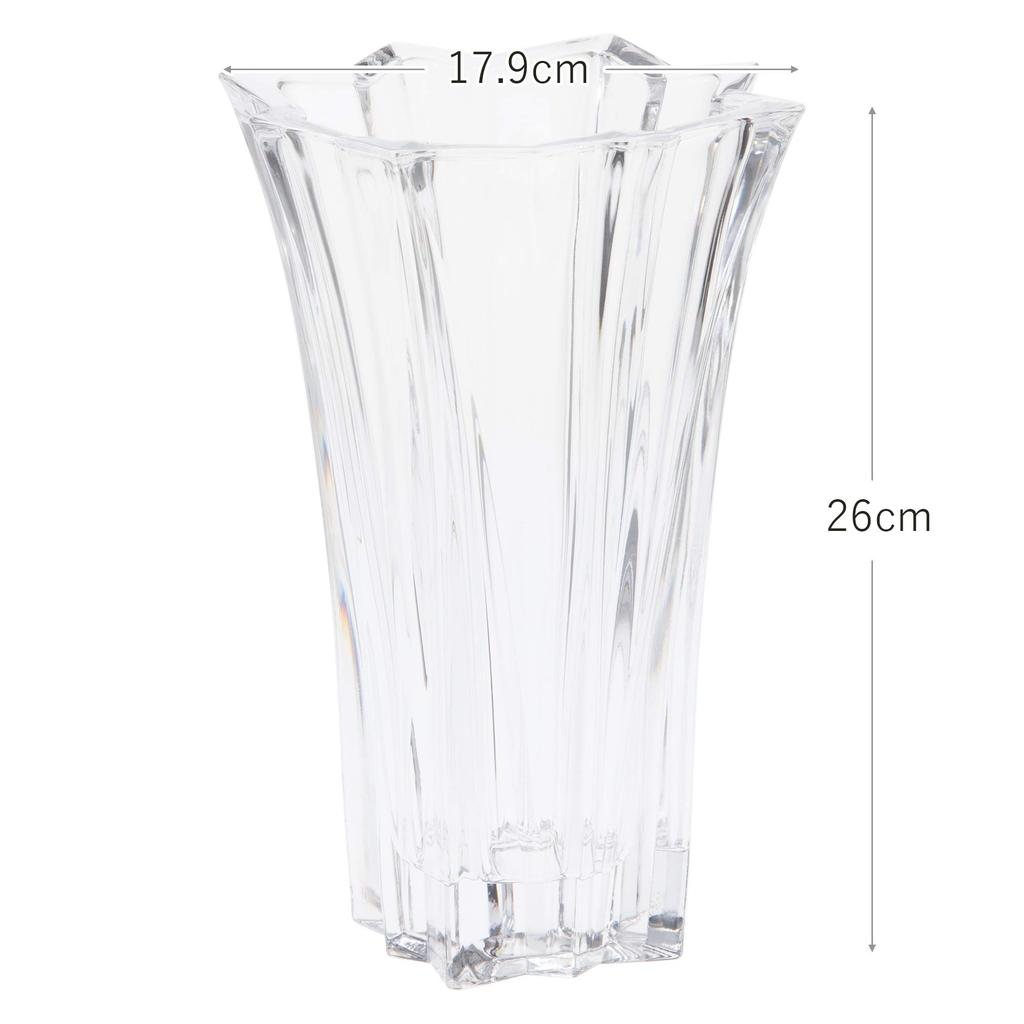Toyo Sasaki Glass Flower x 26 x Raison Made in Dishwasher Vase, Clear, Approx. 17.9 17.9 cm, Medium, Japan, Safe, P-26382-JAN
