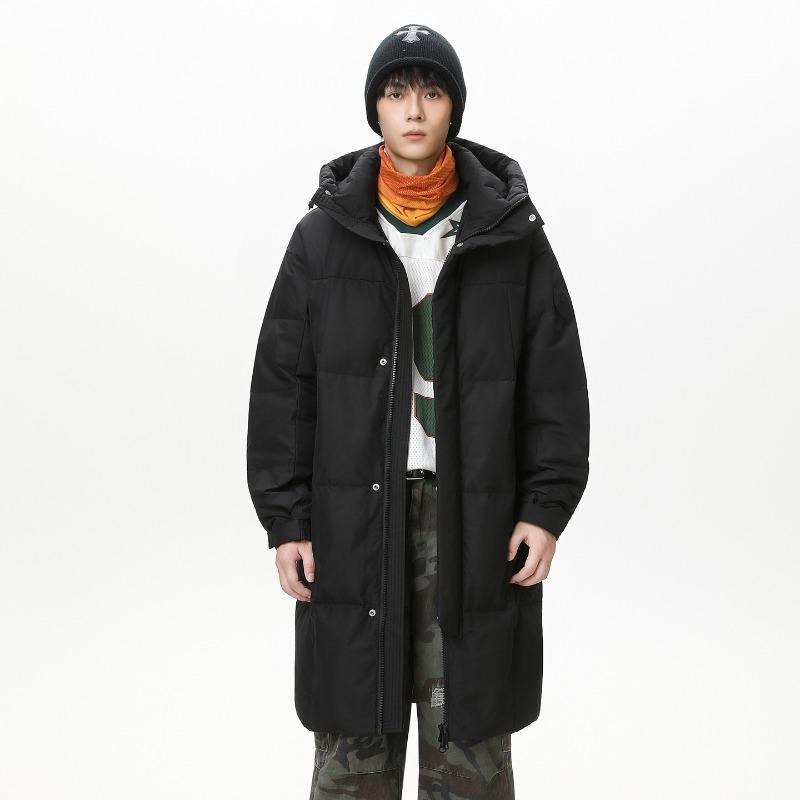 

Новый национальный стандарт% пух белой утки длинный пуховик для мужчин и женщин на зиму свободный с капюшоном утолщенное парное пальто 3XL