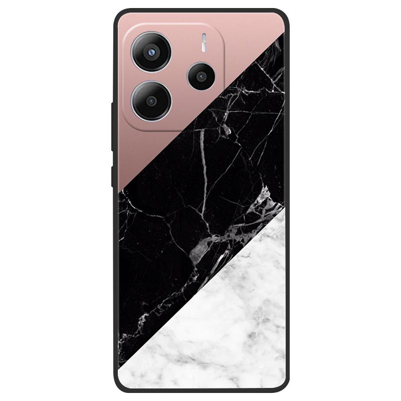For Xiaomi Redmi Note 14 5G Case Soft TPU Marble Silicone Phone Cover for Coque Redmi Note 14 5G Global Cases Black Bumper Funda