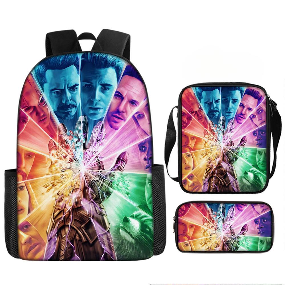 Printed Avengers The Backpack Set Oxford Fabric Pencil Case Essentials School