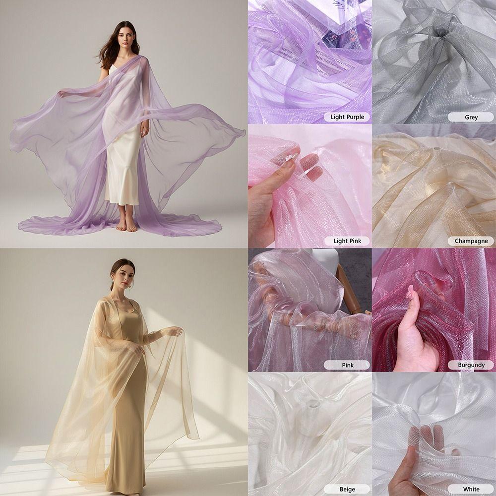 Handmade Mesh Fabric 145*100cm Decorative Yarn Fish Scale Organza Fabric  Wedding Dress