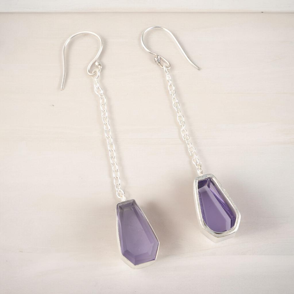 Iolite Gemstone 925 Sterling Silver Gift Jewelry Handmade Dangle Earrings 3.0" EE-135-11