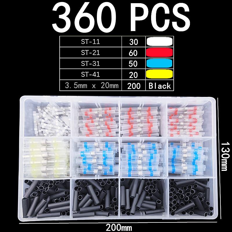 Waterproof Solder Connector Terminals,Heat Shrink Casing with Solder Connectors,Electrical Butt Wire Connector Sealing Tube