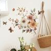 Creative Simulated Floral Wall Sticker Self-Adhesive Removable for Bedroom Living Room Hallway Closet Dorm Home Decor Art