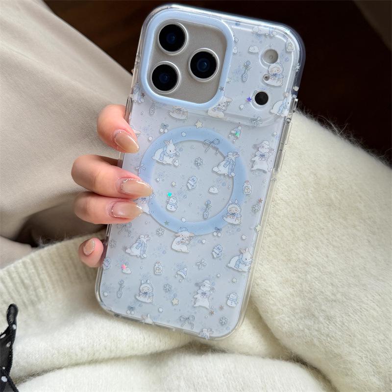 Winter Snowflakes Rabbit iPhone 17/16 Pro Max/15/14 Case