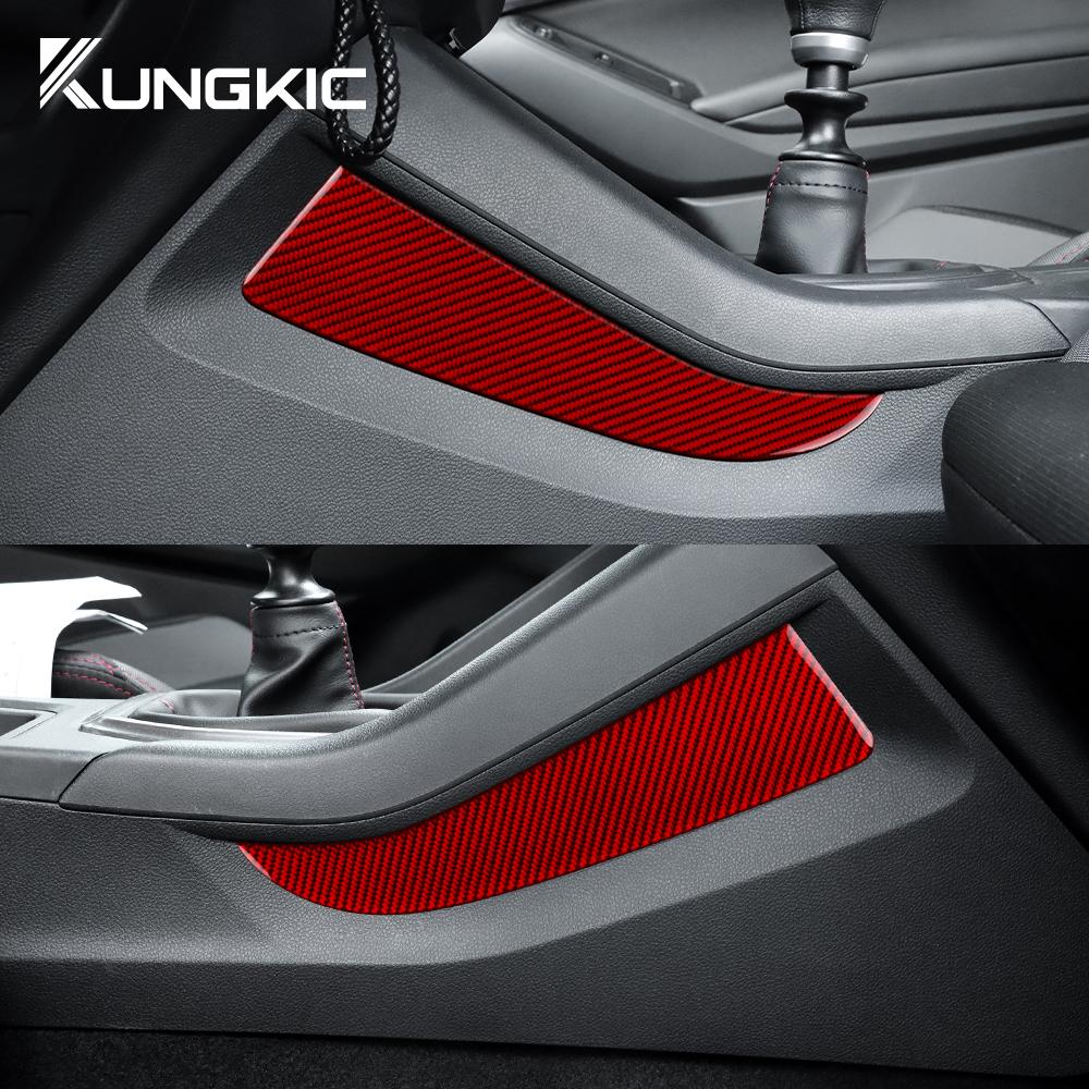 Real Soft Carbon Fiber Car Center Control Gear Side Sticker For Subaru WRX VB/WRX STI 2022 2023 2024 2025 2026 Interior Trim