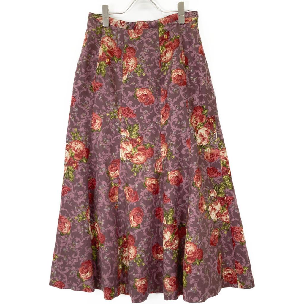INGEBORG P0206FS06 Purple Floral Skirt Skirt L purpleUsed