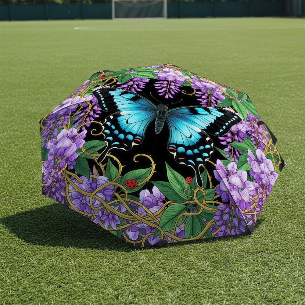 

1 PC Automatic Folding Umbrella-Insect Pattern, Portable & Foldable Design with 8 Ribs, Christmas Birthday Gifts