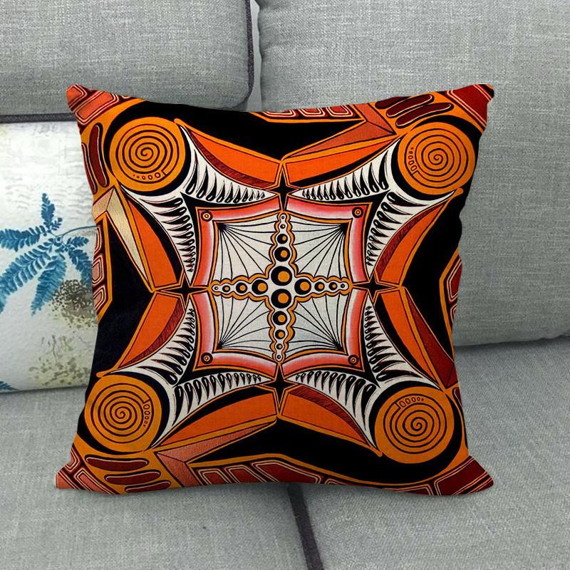 Symmetrical Bohemian Geometric Patterns Digital Printing Short Plush Pillow Covers For Car Sofa Office Cushion Cover Home Goods
