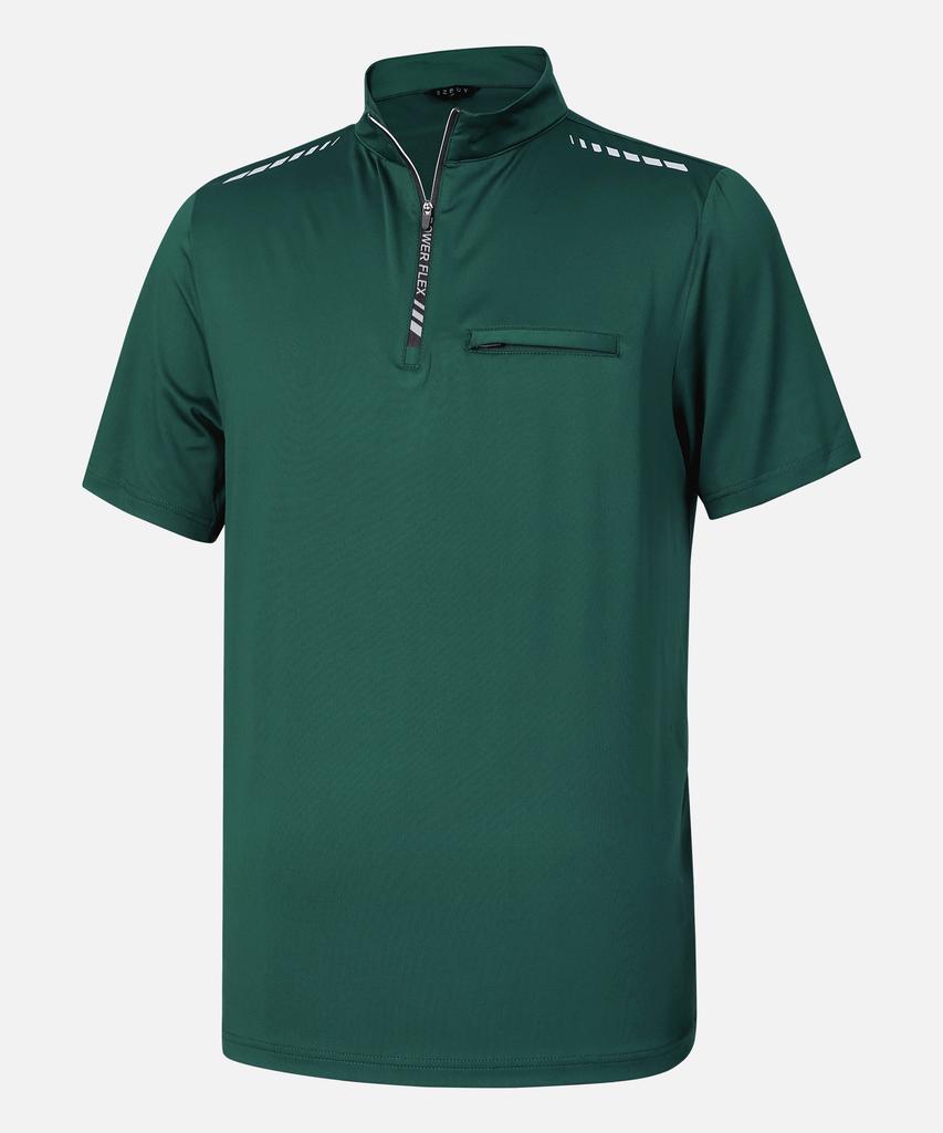 EZBUY [2Pack] Men'S Proline Short Sleeve Zip-Up T-Shirt 5 Colors (Type B)