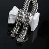 Metal Silver-plated Neck Chain Square Buckle Exaggerated Men Necklace  Clothing Accessories