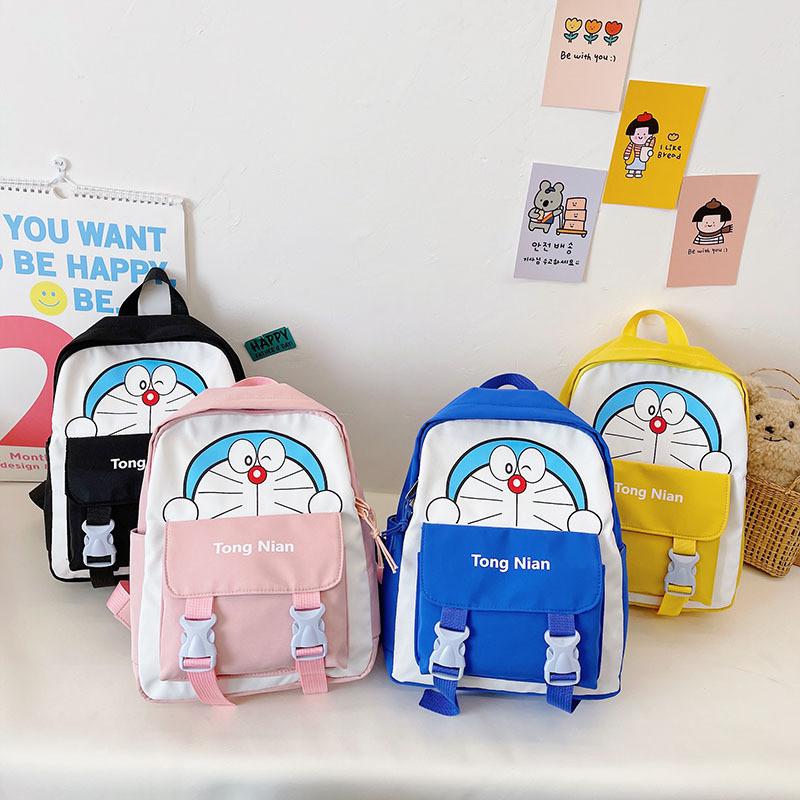 Adorable Cartoon Canvas Backpack For Kids Breathable Waterproof Anti-shock