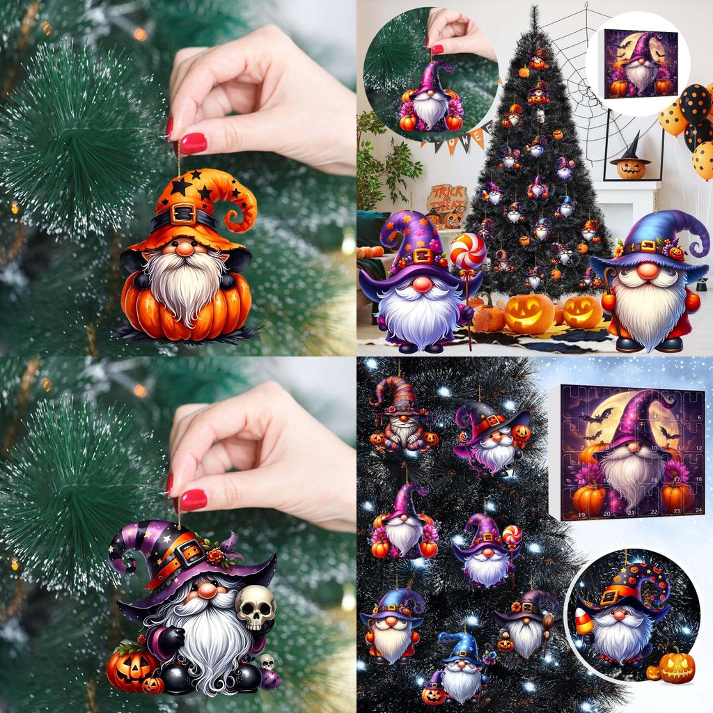 Halloween Dwarf Acrylic Hanging Decor Set With 24 Pieces For Party Celebration And Festive Atmosphere
