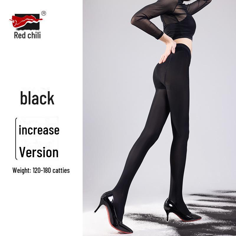 Damen Übergröße Satin Seidenstrümpfe - Rote Pfeffer Unterziehsocken mit Wassermelonen-Schritt, Laufmaschenfeste Strumpfhose