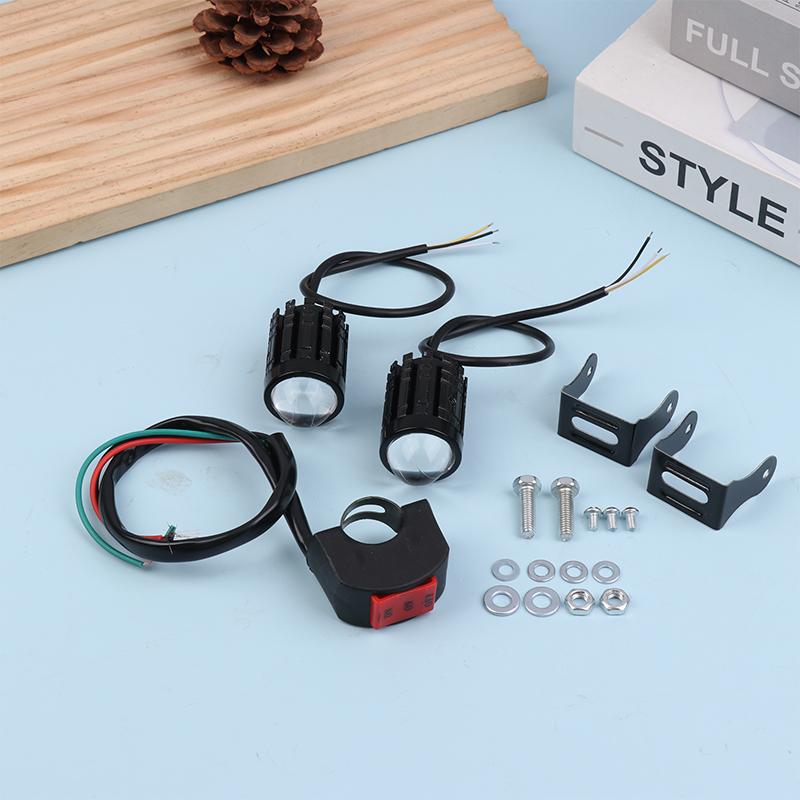 Led Motorcycle Spotlight With Switch Super Bright Motorcycle Led Explorers Headlight Projector Fisheye Lens Led Moto Fog