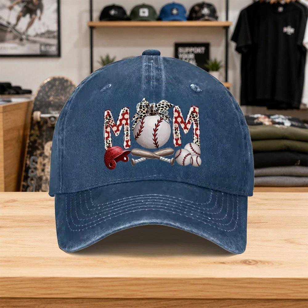 1pc New Mom Washed Baseball Cap Premium Allmatch Outdoor Accessory Unisex Dad Hat Fashionable Trendy Classic Printed Series