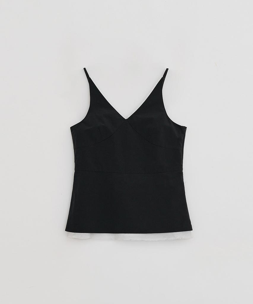 Loutaideu V-Neck Sleeveless Blouse [Black]