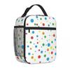 Bestselling Polka Dot Seamless Pattern School Style Food Tote Bag Boating Trip Leakproof Lunch Bag