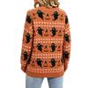 Women's Halloween Pumpkin Neck Pullover Sweater