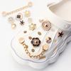 1 Set Pearl Flower Shoe Charms 3D Detachable Buckle Set Pearl Chain Shoe Decorations DIY Detachable Buckle Shoes Accessories