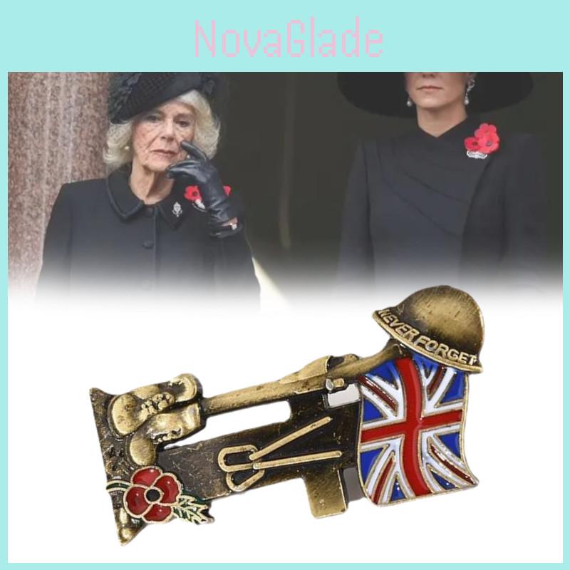 Elegante Vintage Mohnblumenbrosche Atemberaubende Modenadel für Männer und Frauen