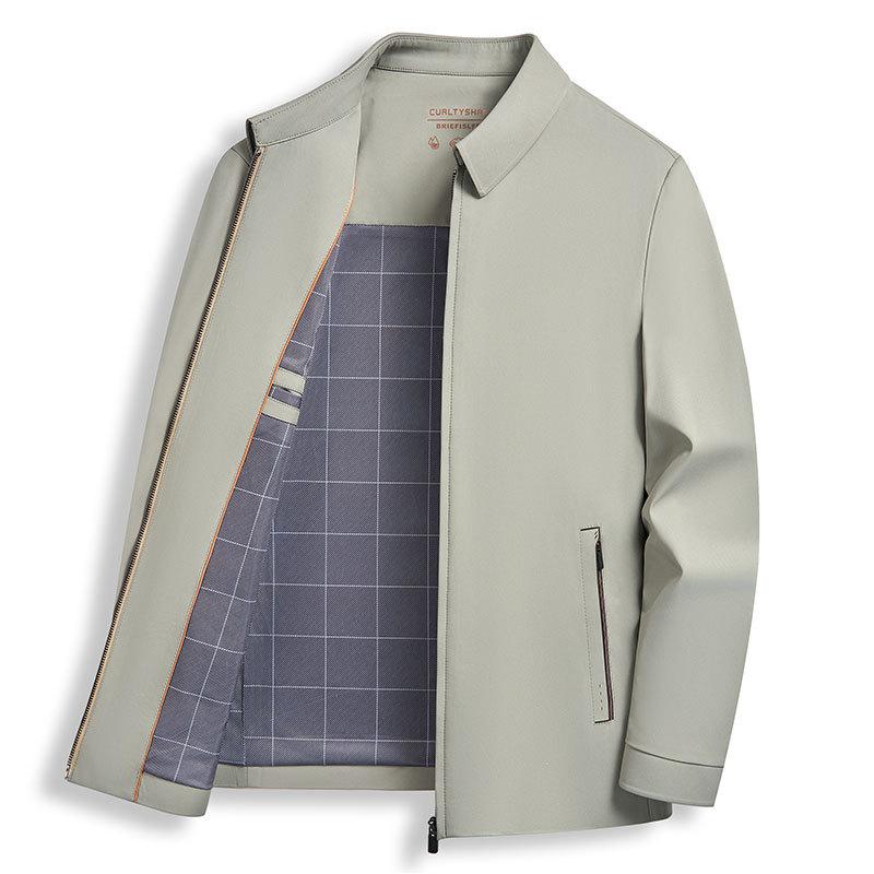 

New Men s Jacket Spring and Autumn Jacket Middle-aged High-end Business Casual Jacket Dad Lapel Top 4XL
