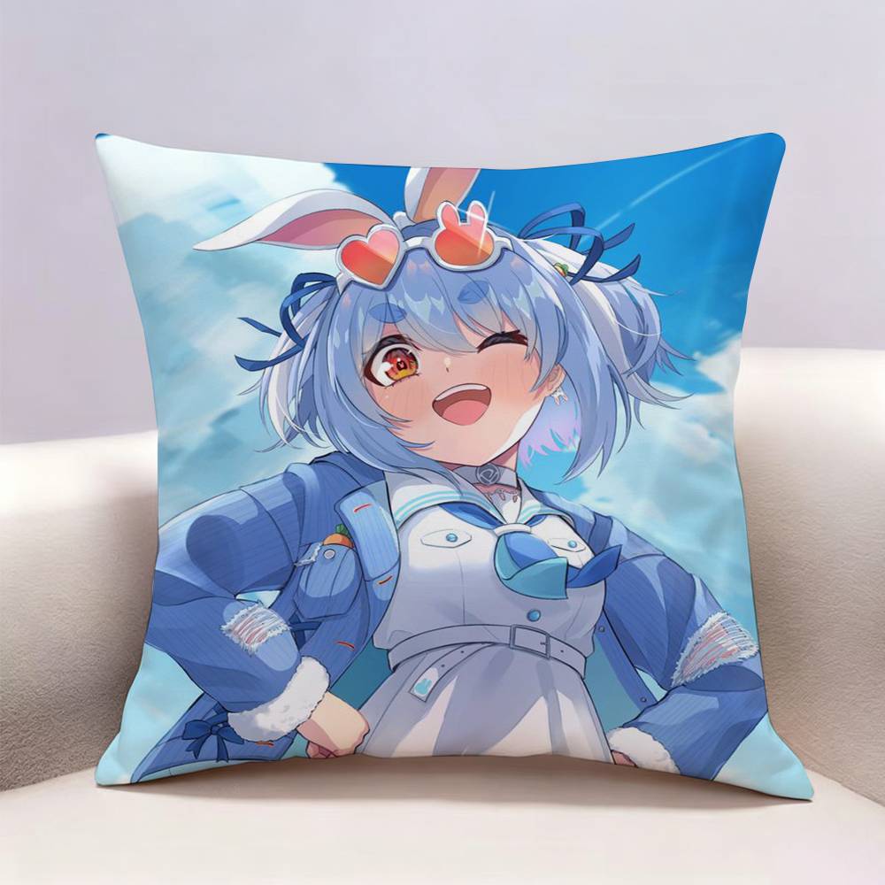 HHololive Usada Pekora Doublesided print Pillow Case for Sofa Living Room Home office Decor Protective Cover