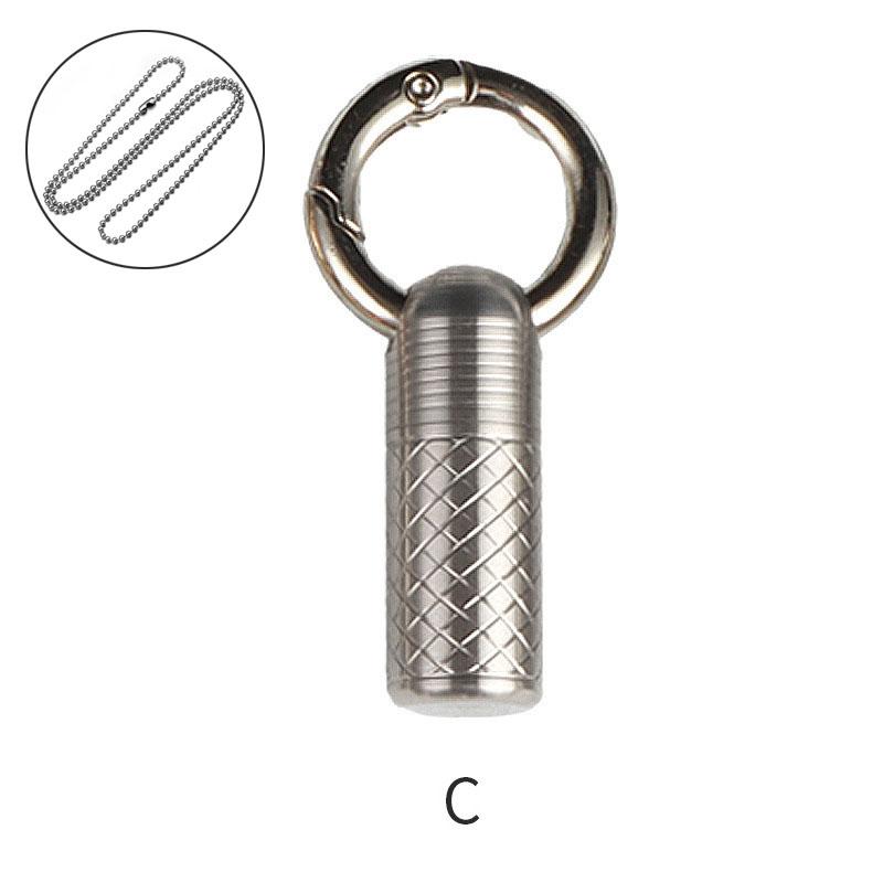 Waterproof Capsule Travel EDC with Necklace Portable Titanium Alloy Mini Medicine Seal Bottle Outdoor Survival Pocket Pill Box