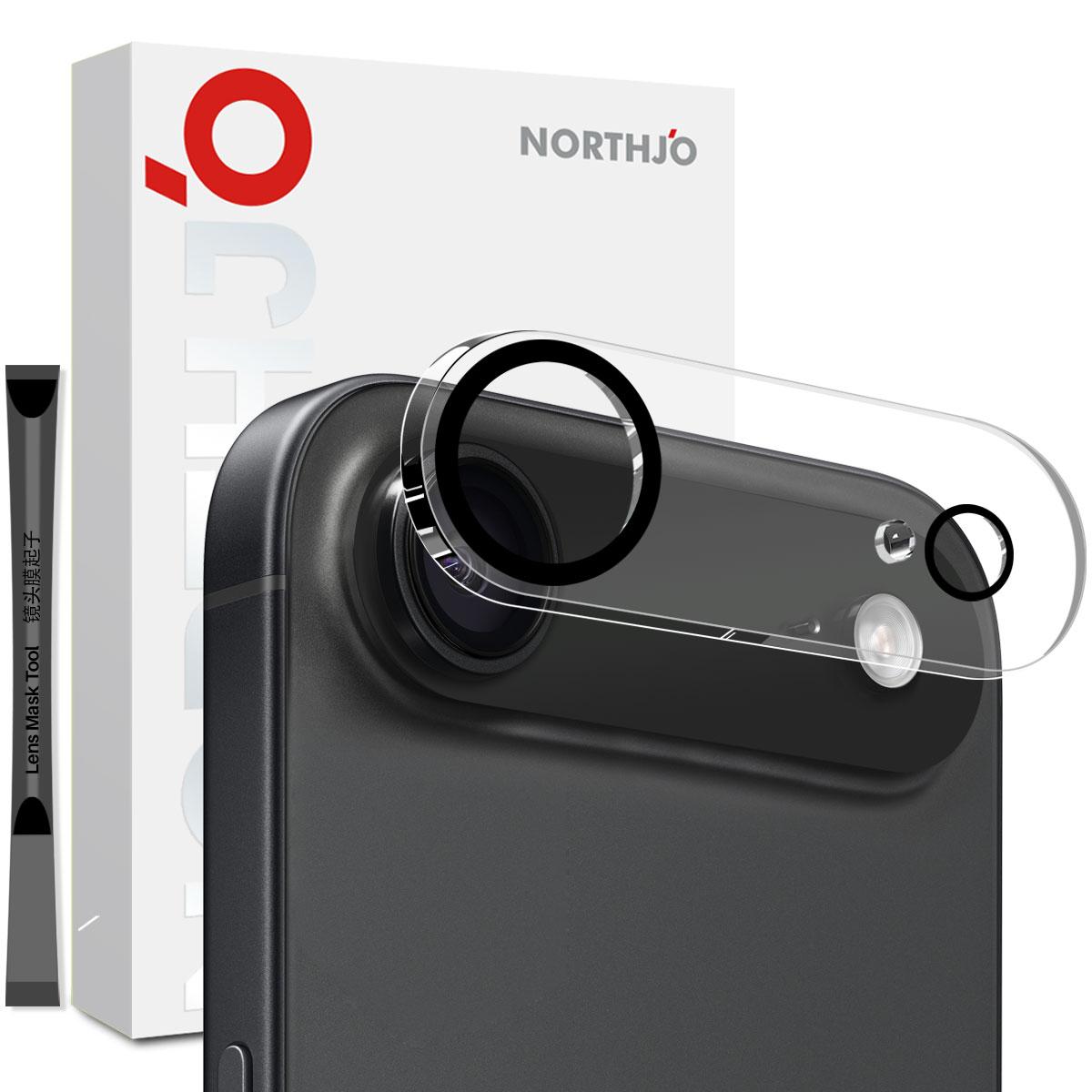 

NORTHJO For iPhone 17 Air Camera Lens Protector Black Circles 3D Full Coverage Clear Tempered Glass Lens Film A